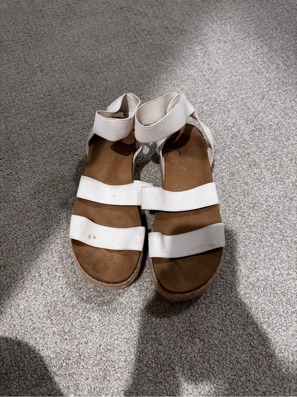 White platform sandals